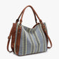 CONNAR STRIPED TOTE - NAVY/BLUE/NEON YELLOW
