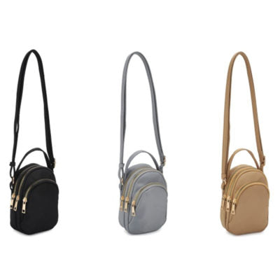 NYLON 3 COMPARTMENT CROSSBODY BAG