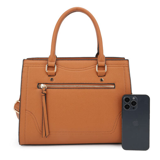 STRUCTURED SATCHEL HANDBAG