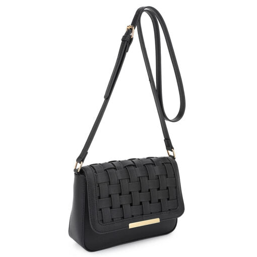 WOVEN FRONT FLAP CROSSBODY