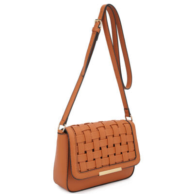 WOVEN FRONT FLAP CROSSBODY
