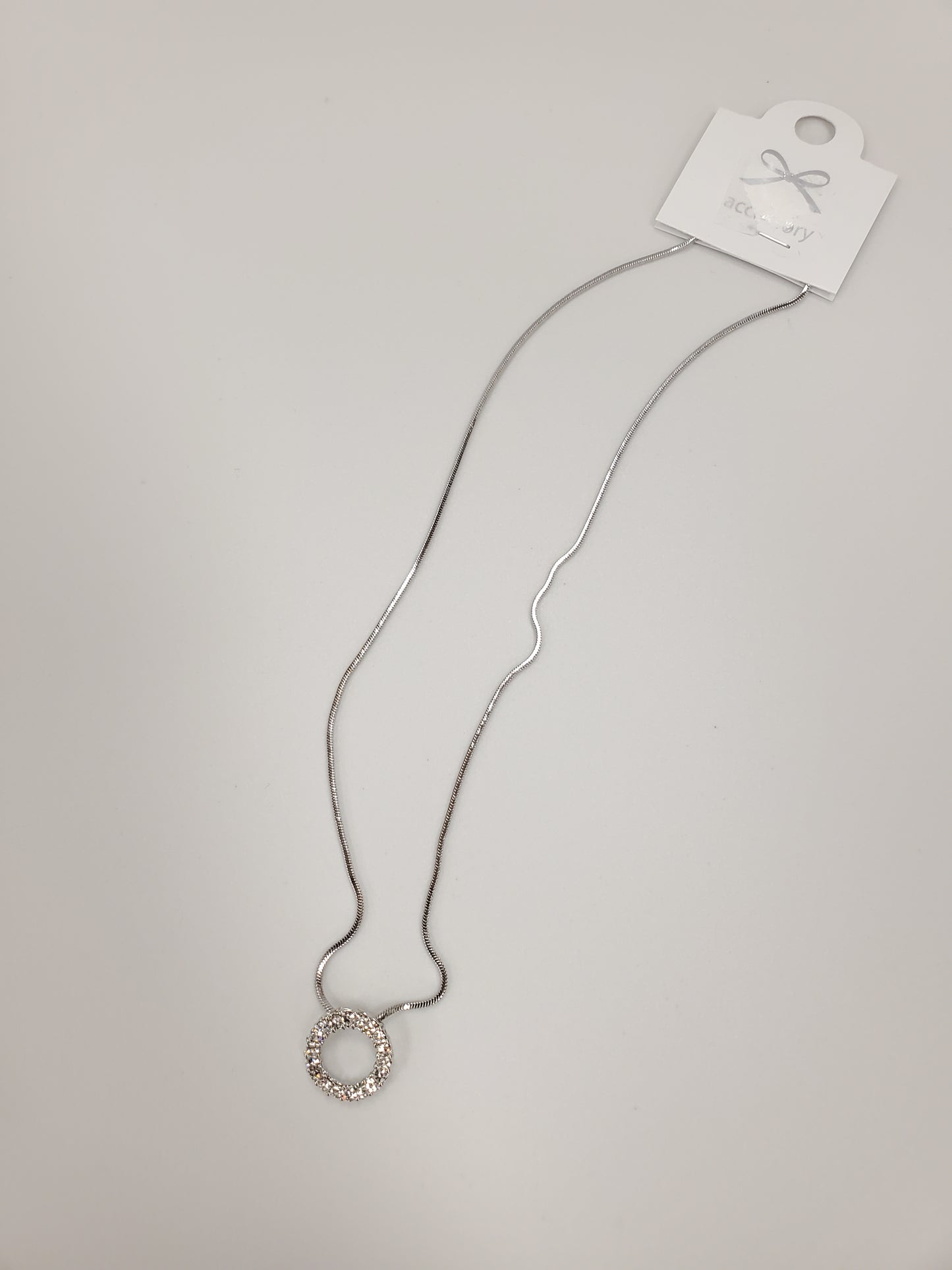 PAVED CRYSTAL RING NECKLACE