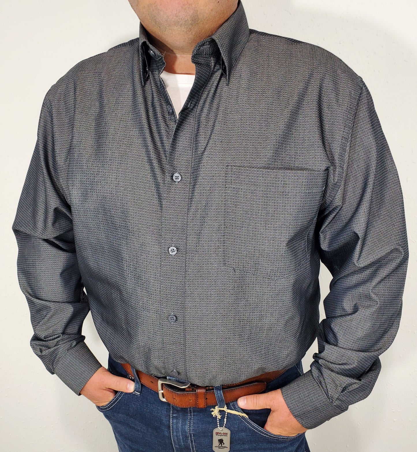 F/X FUSION GABRIEL BUTTON DOWN - SILVER