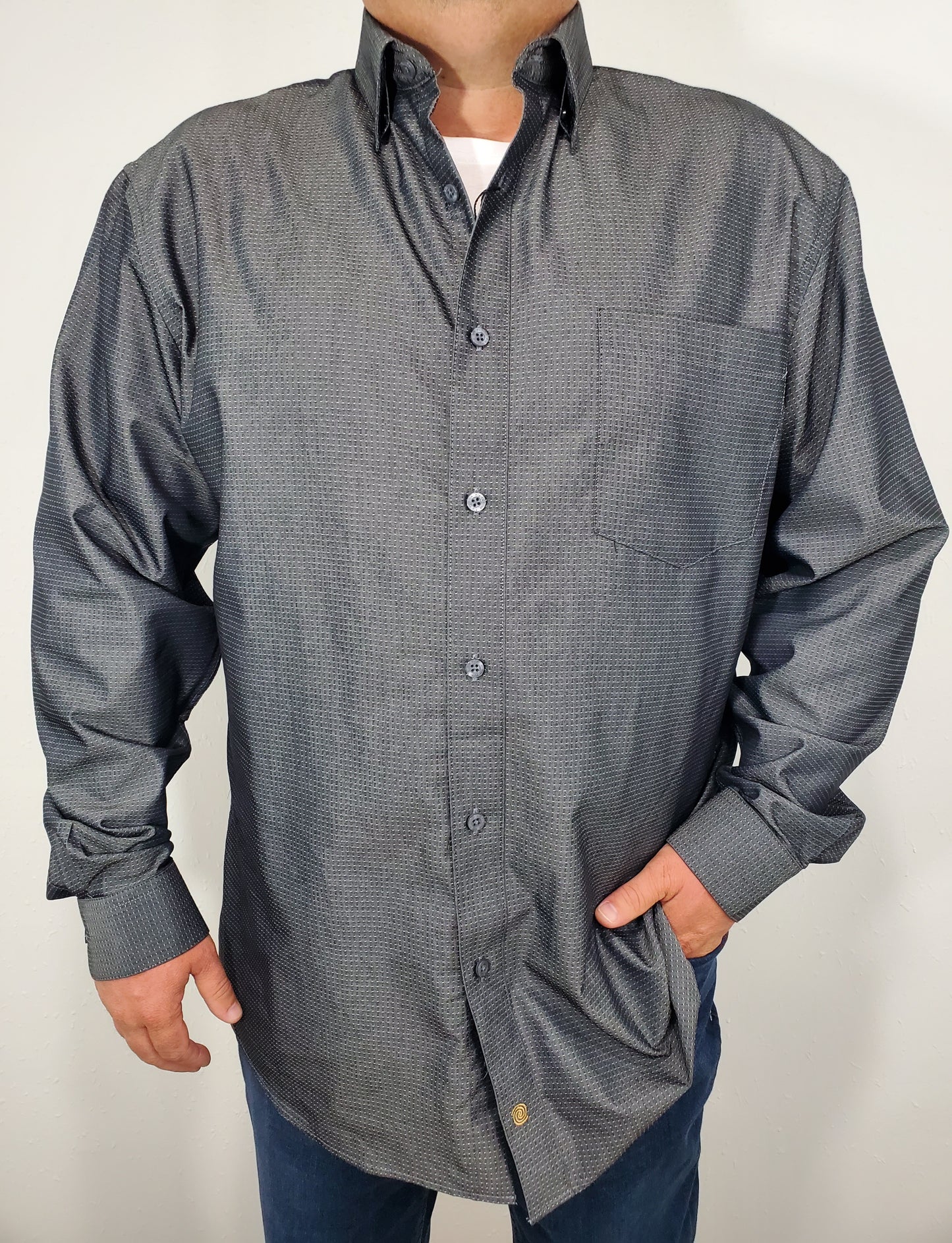 F/X FUSION GABRIEL BUTTON DOWN - SILVER