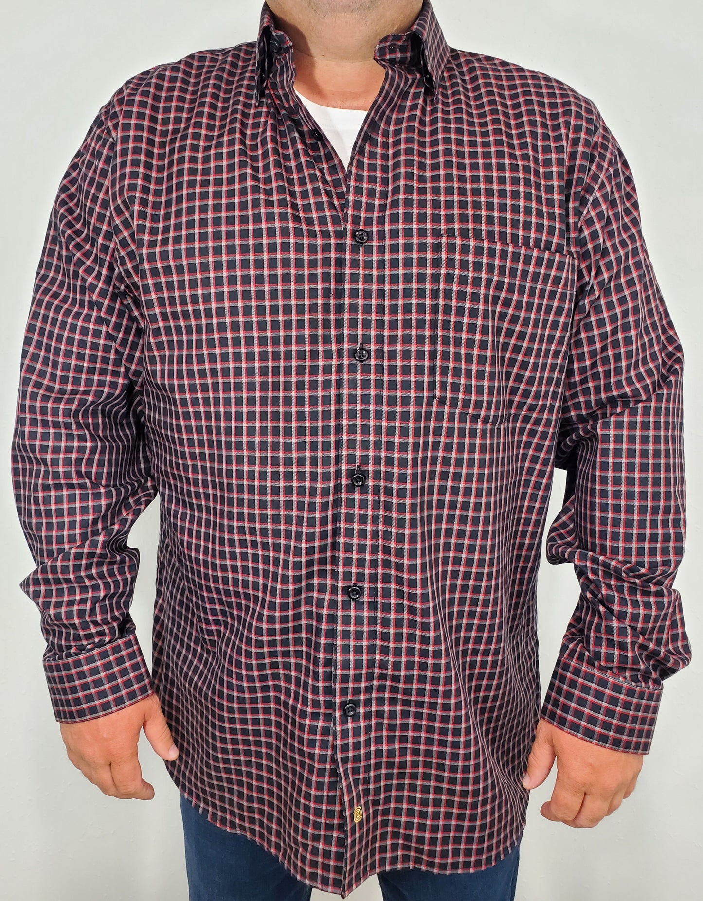 F/X FUSION JACKSON BUTTON DOWN - BLACK/RED
