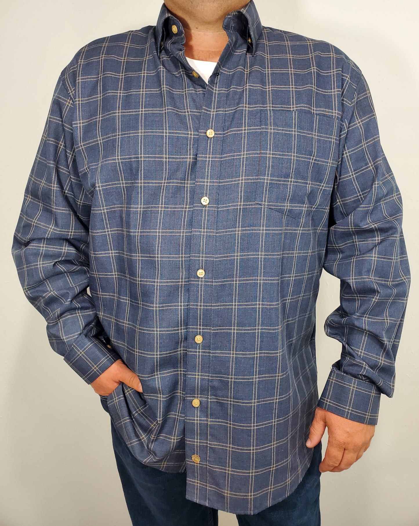 F/X FUSION CALEB BUTTON DOWN - NAVY/BROWN