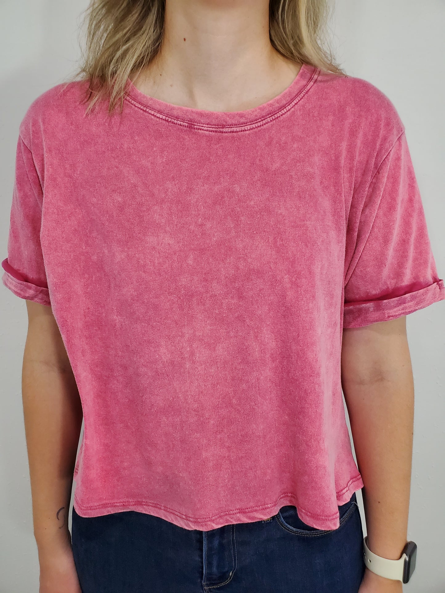 TICKLED PINK CROP TOP - ASH PINK