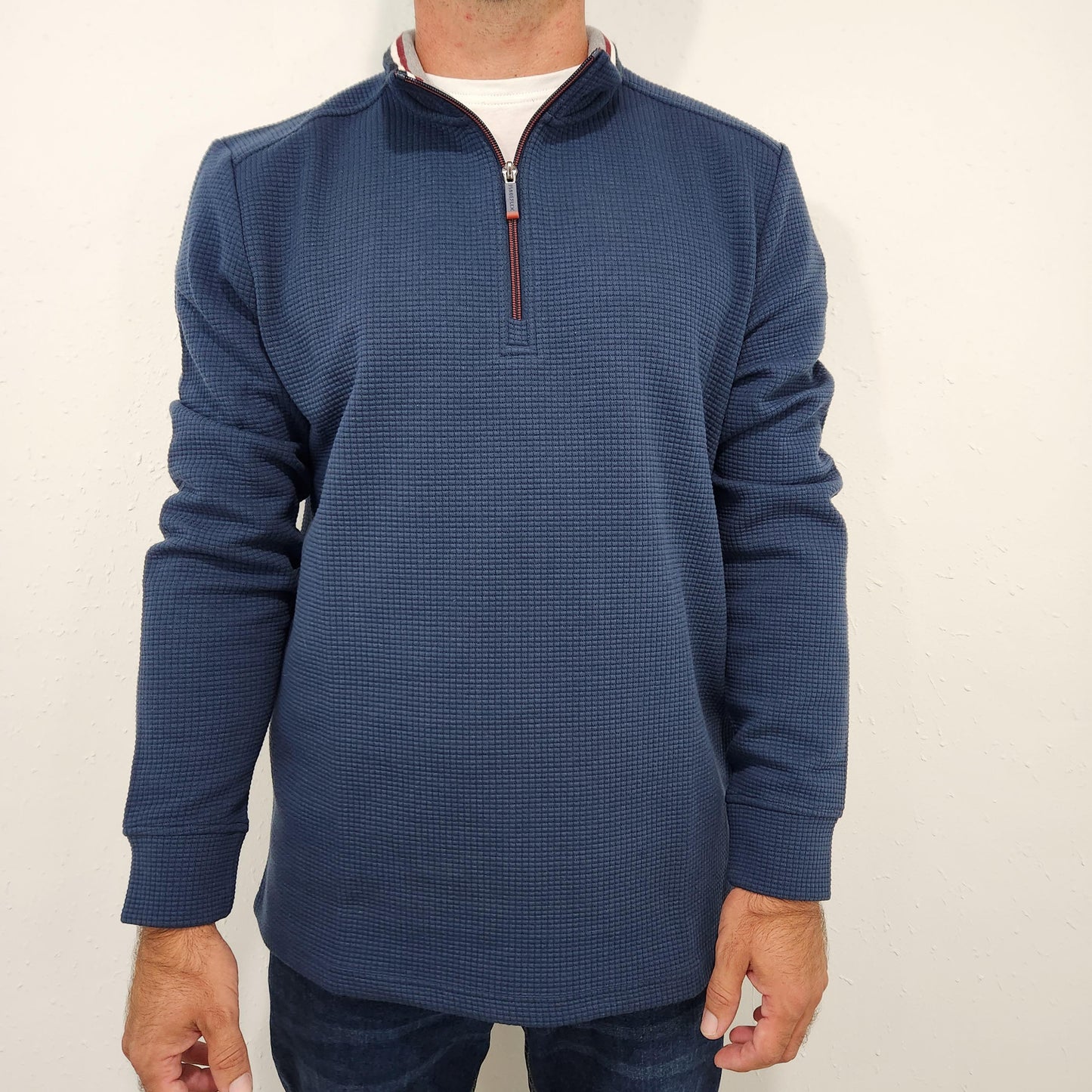 FLAG & ANTHEM WARREN 1/4 ZIP PULLOVER - NAVY