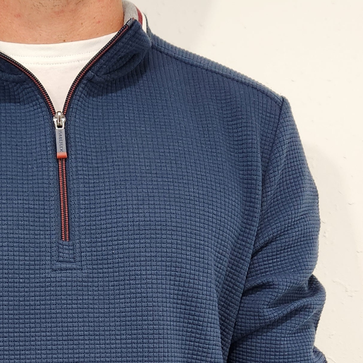 FLAG & ANTHEM WARREN 1/4 ZIP PULLOVER - NAVY
