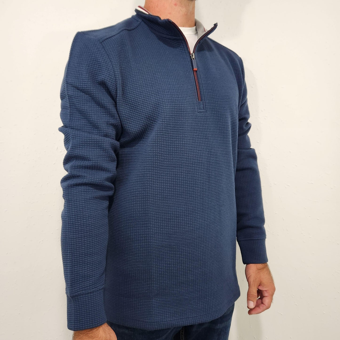 FLAG & ANTHEM WARREN 1/4 ZIP PULLOVER - NAVY
