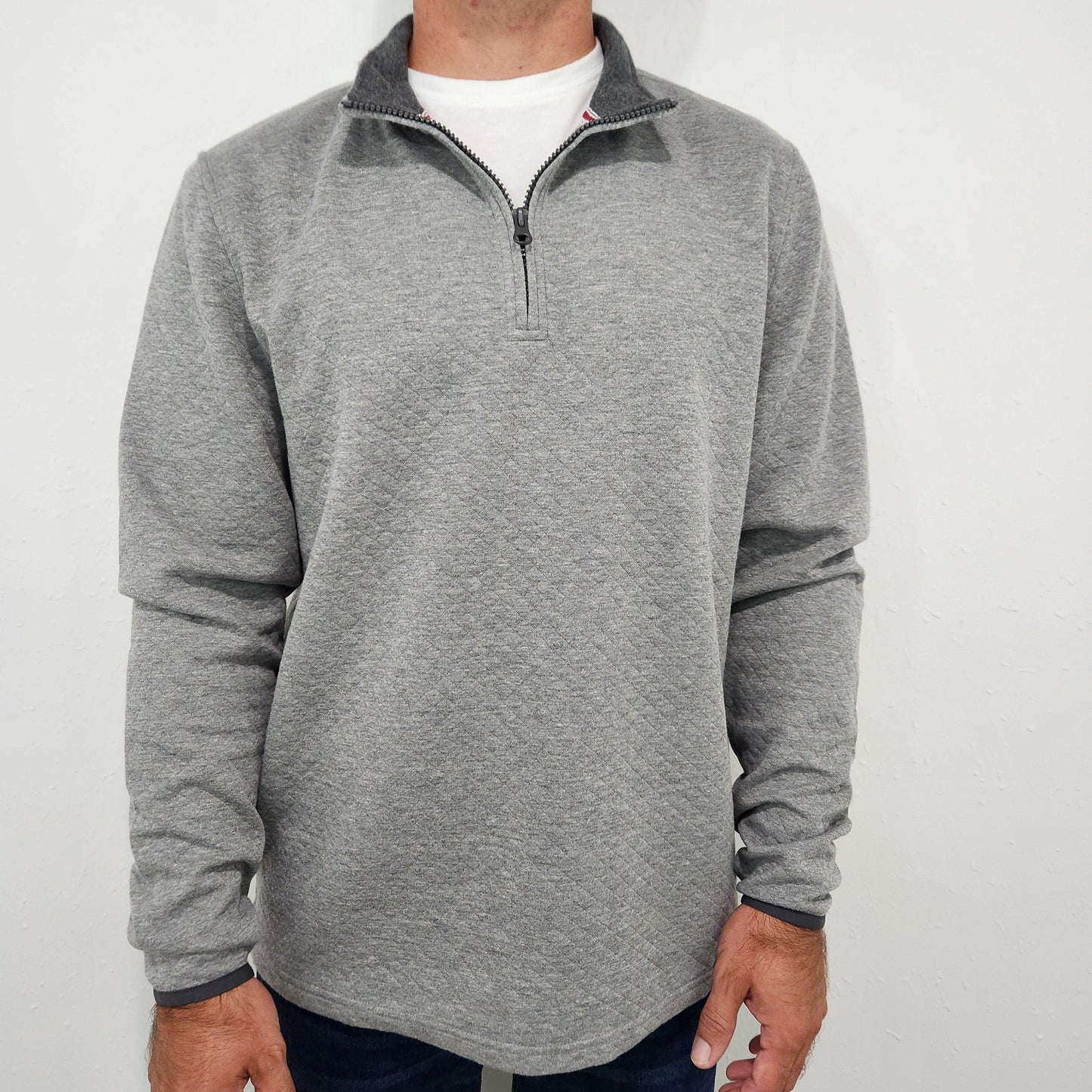 FLAG & ANTHEM BRADNER 1/4 ZIP PULLOVER - HEATHERED GREY
