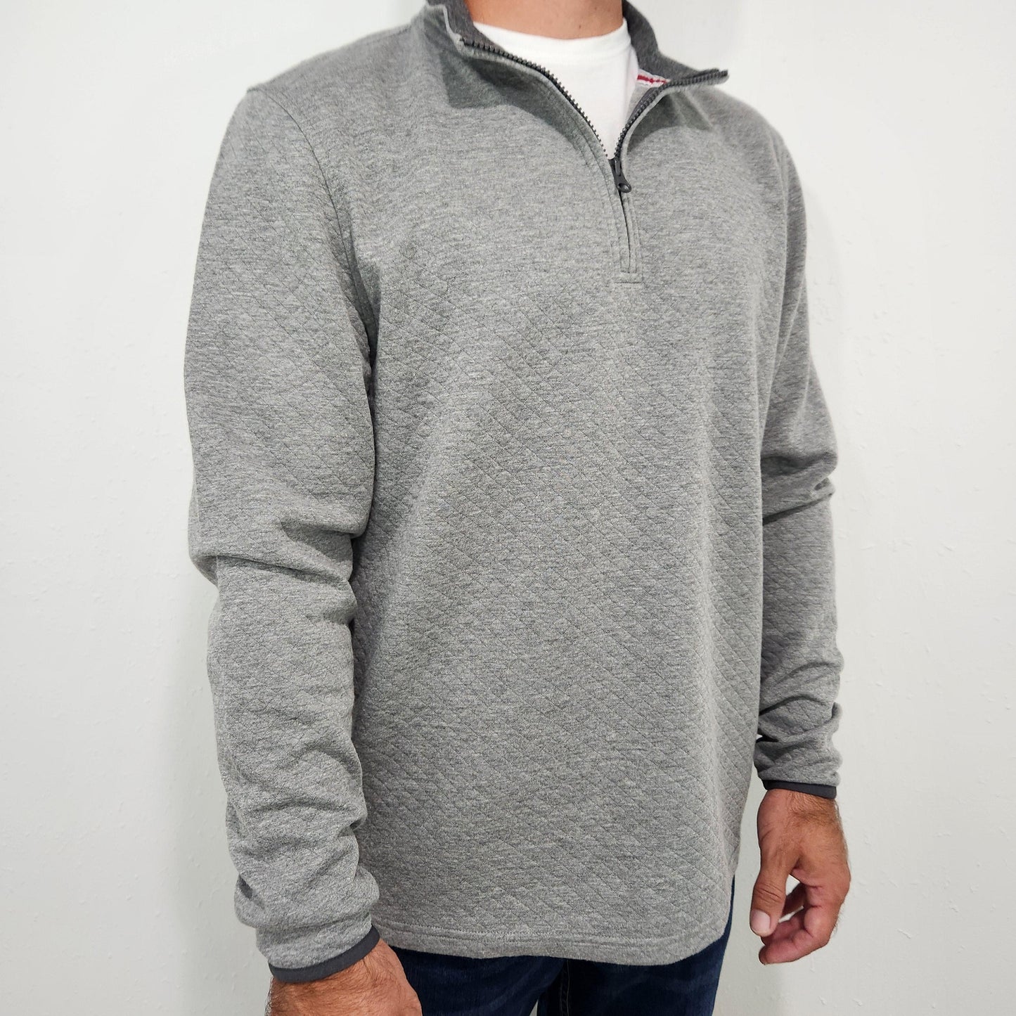 FLAG & ANTHEM BRADNER 1/4 ZIP PULLOVER - HEATHERED GREY