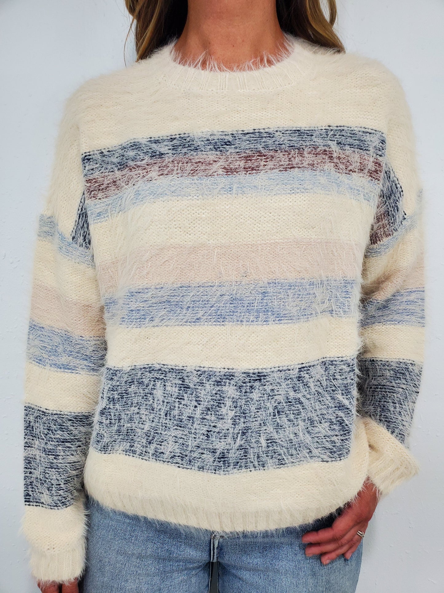 CHARLIE B ALL I SEE IS YOU STRIPED SWEATER - MULTI