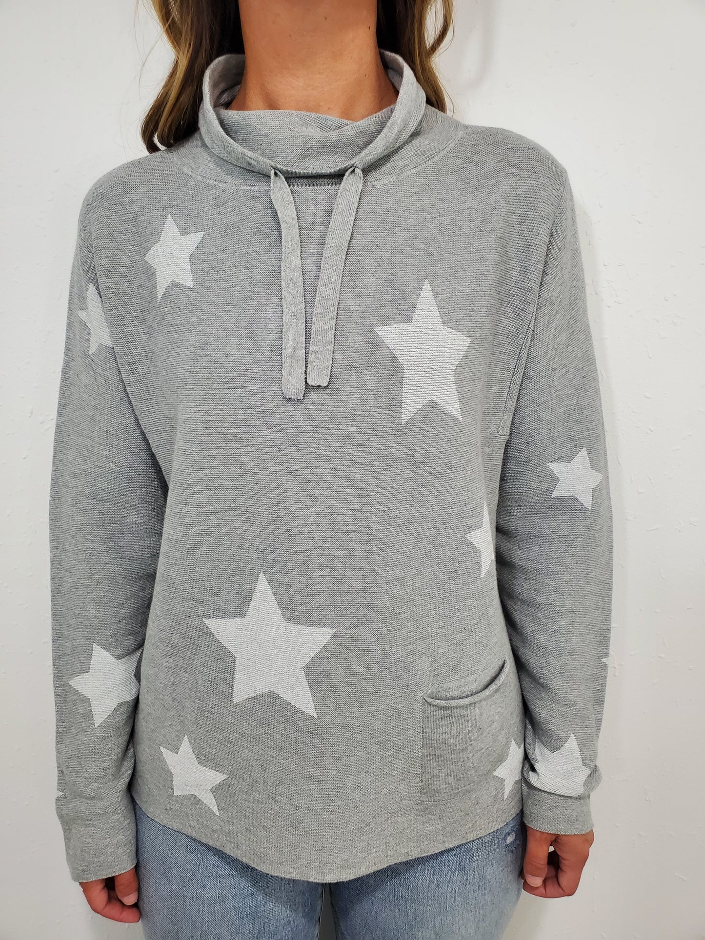 CHARLIE B SEEING STARS SWEATER - H. GREY