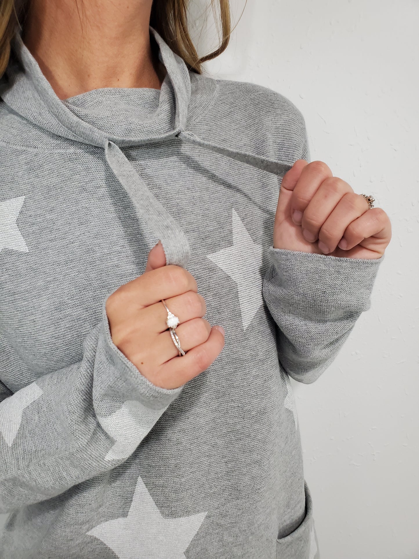 CHARLIE B SEEING STARS SWEATER - H. GREY