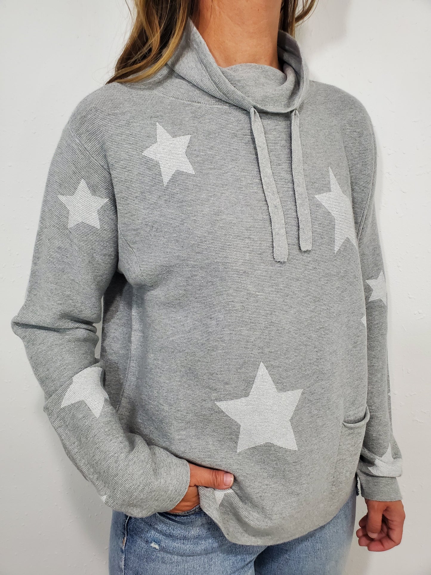 CHARLIE B SEEING STARS SWEATER - H. GREY