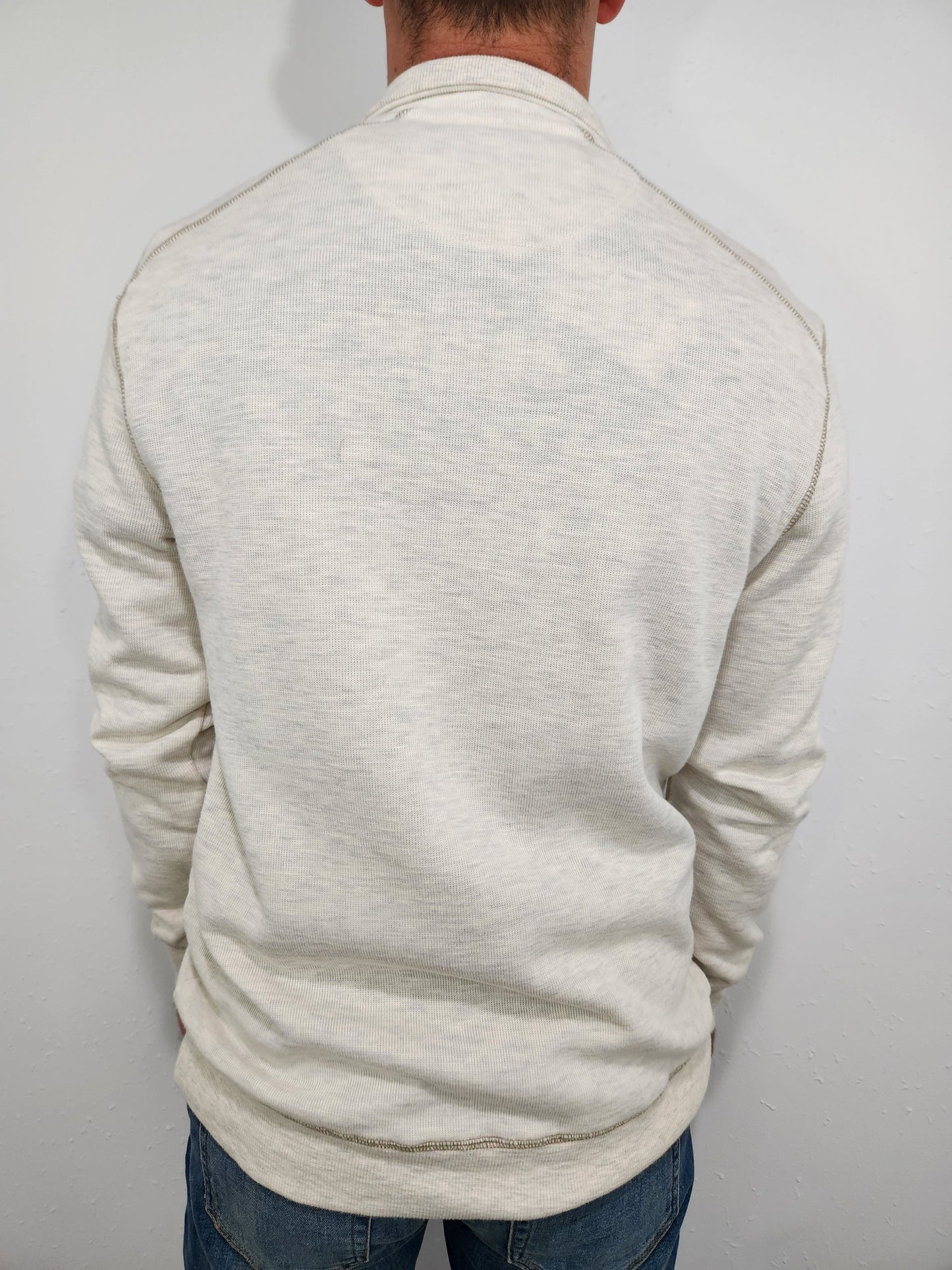 FLAG & ANTHEM LAVELLE 1/4 ZIP PULLOVER - HEATHERED OATMEAL