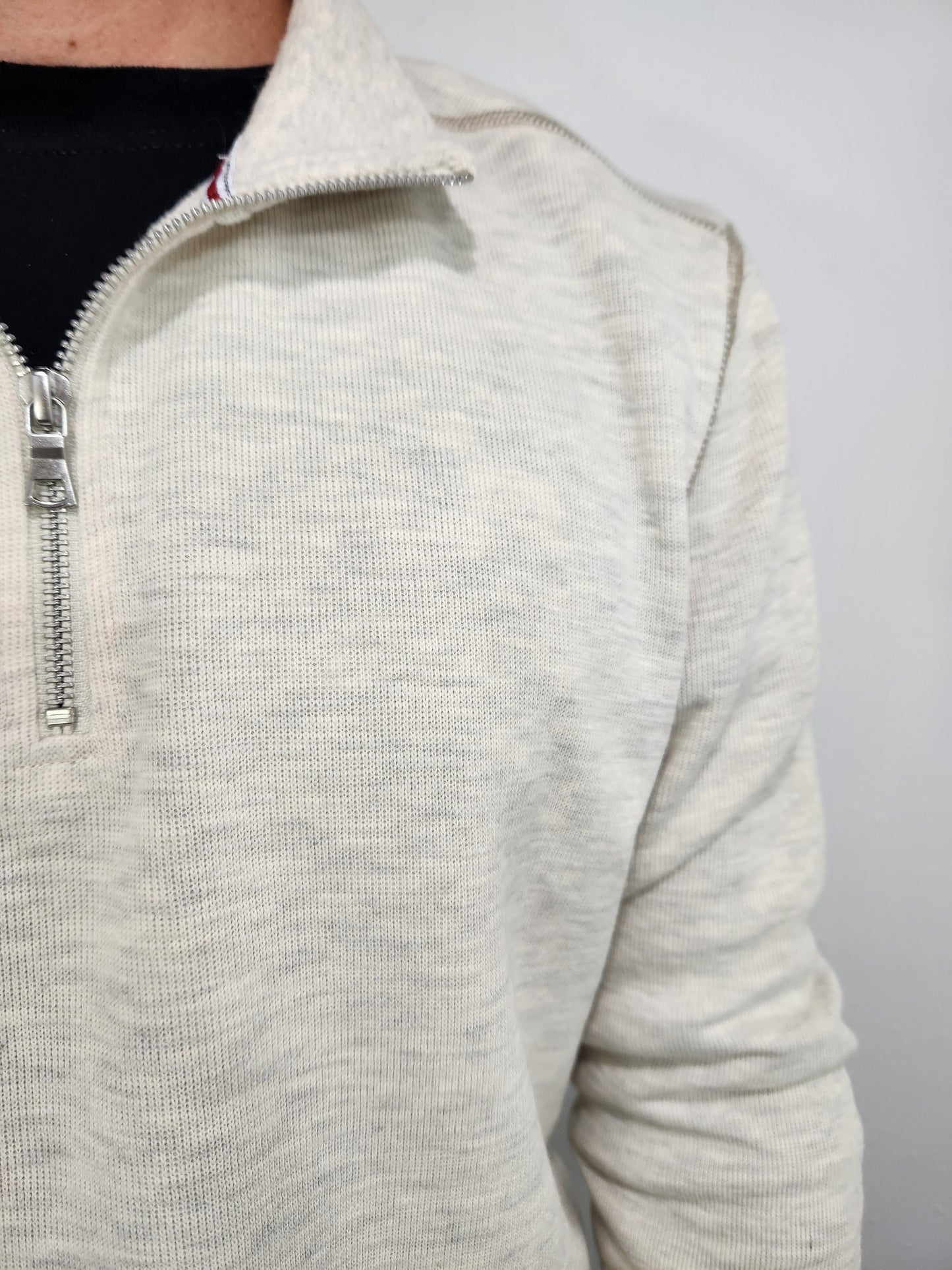 FLAG & ANTHEM LAVELLE 1/4 ZIP PULLOVER - HEATHERED OATMEAL