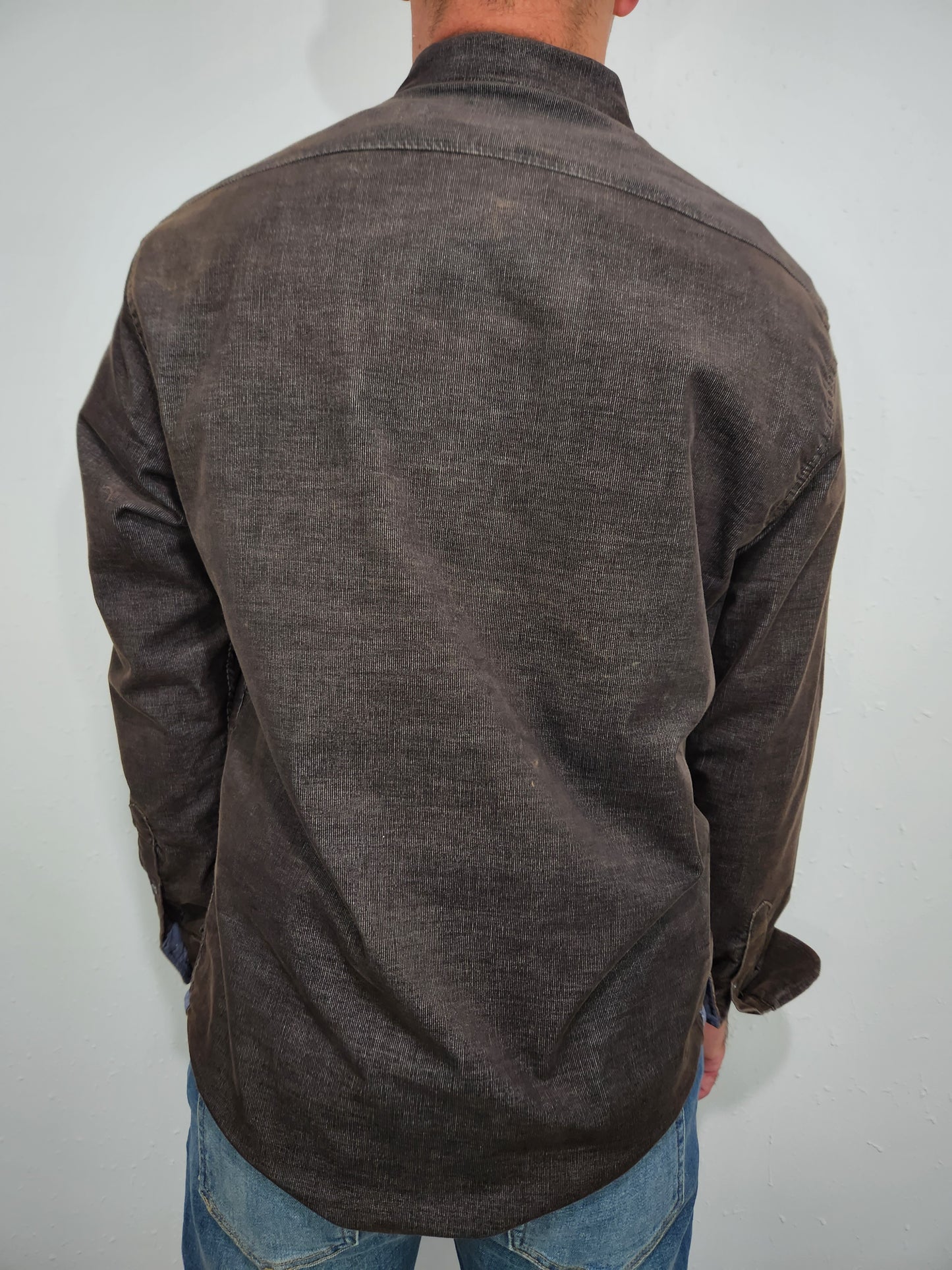 FLAG & ANTHEM DURHAM STRETCH CORDUROY BUTTON DOWN - BROWN