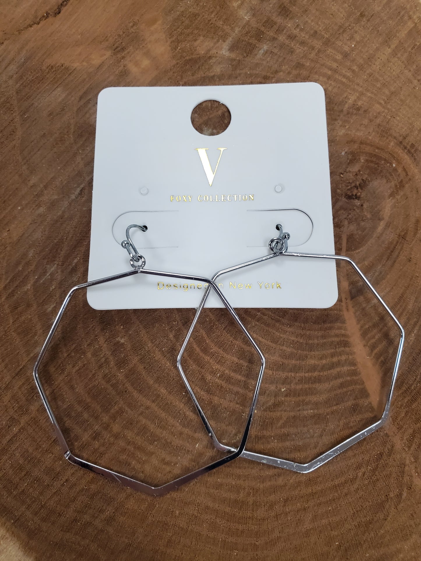 V OCTAGON DROP EARRING