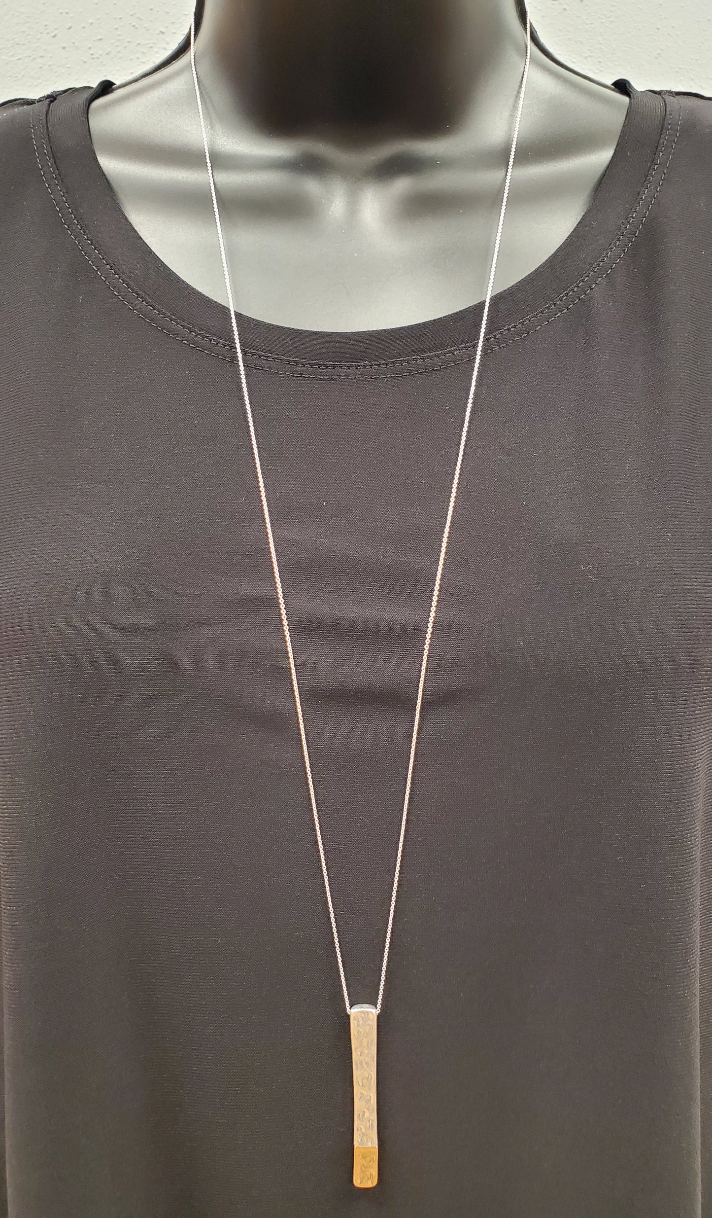 MULTI METAL LONG BAR NECKLACE