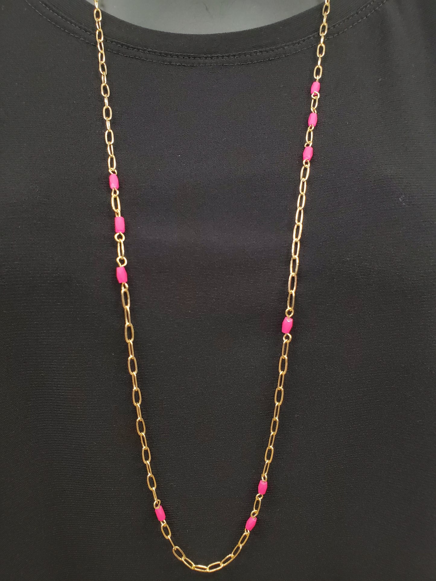 ADORE COLORED BEAD/CHAIN NECKLACE