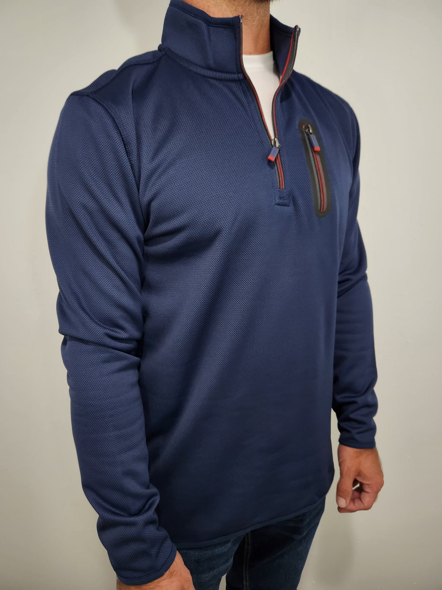 FLAG & ANTHEM HELM 1/4 ZIP PULLOVER - NAVY
