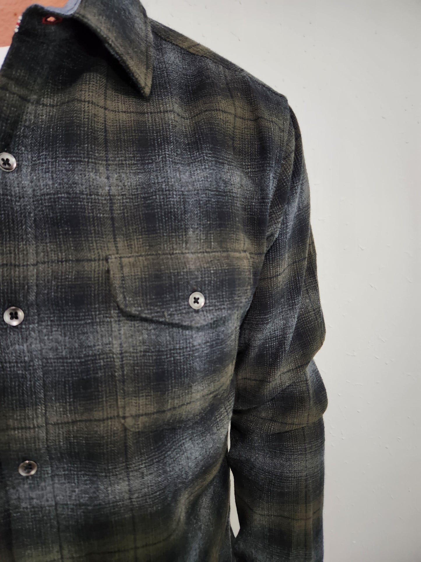 FLAG & ANTHEM SHELTON FLANNEL BUTTON DOWN - OLIVE/BLACK/CHARCOAL