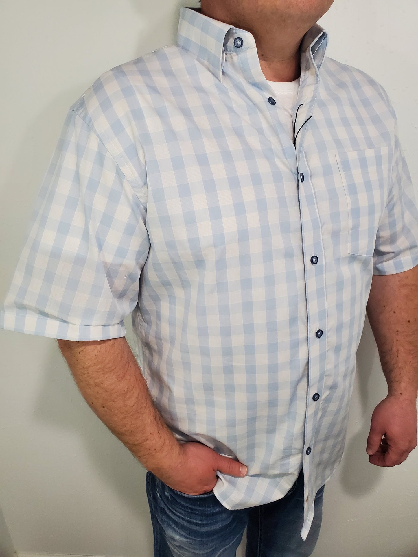 ADAM BUTTON DOWN - LIGHT BLUE/WHITE