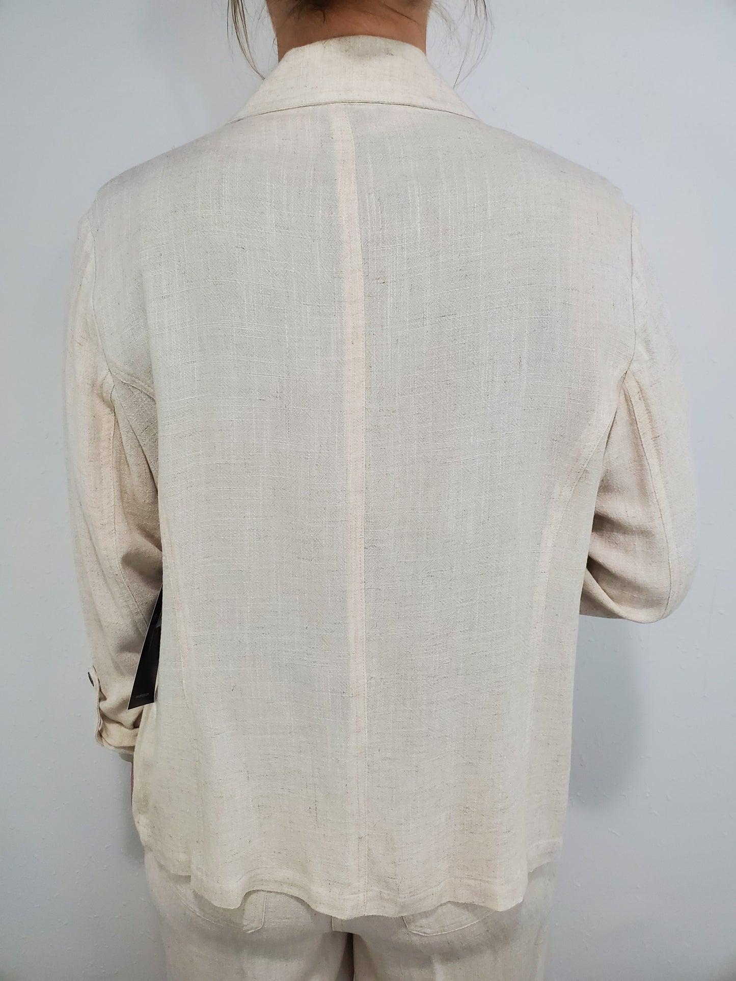 ROLL TAB LINEN JACKET - FLAX