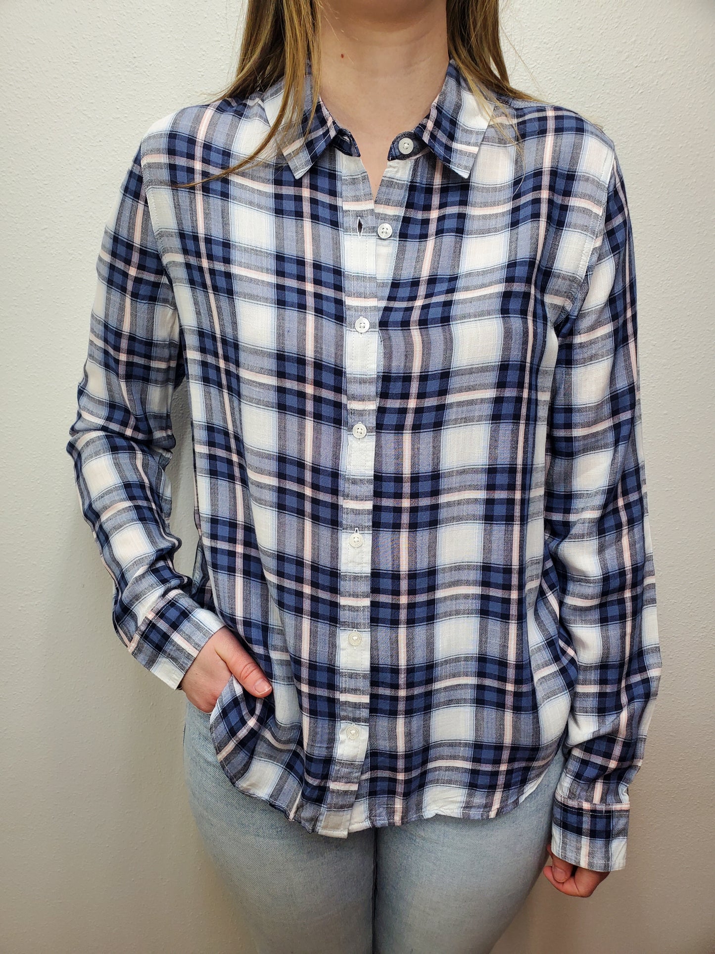 NORA PLAID SHIRT - BLUE MULTI