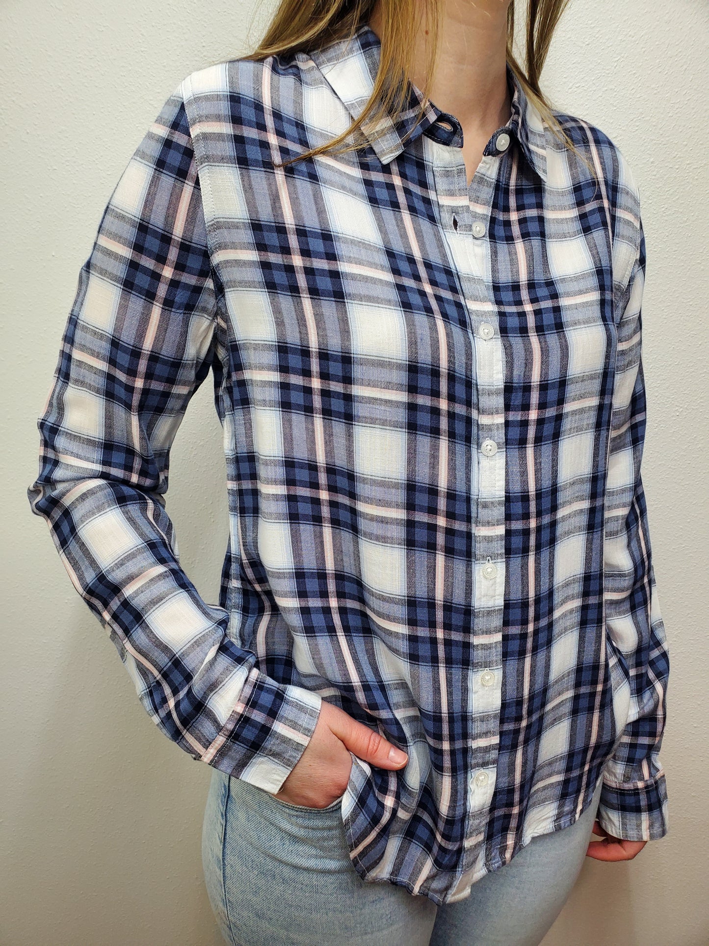 NORA PLAID SHIRT - BLUE MULTI