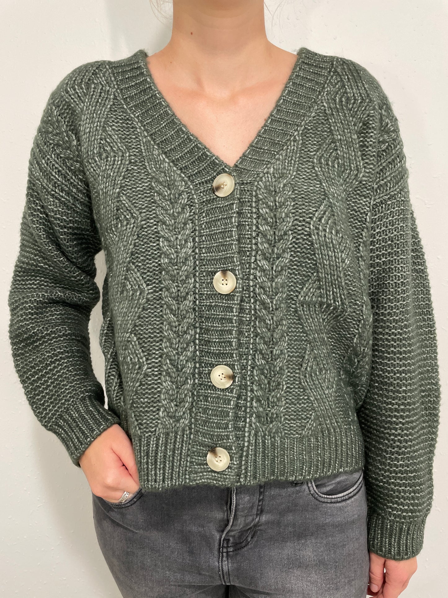 TRIBAL CABLE KNIT SWEATER CARDIGAN