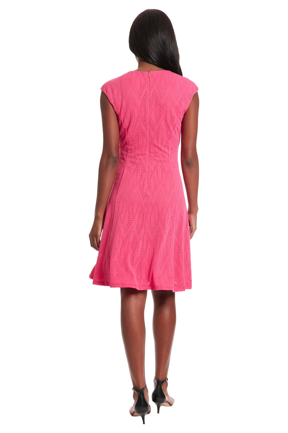 CRAZY IN LOVE EYELET DRESS - BRIGHT PINK