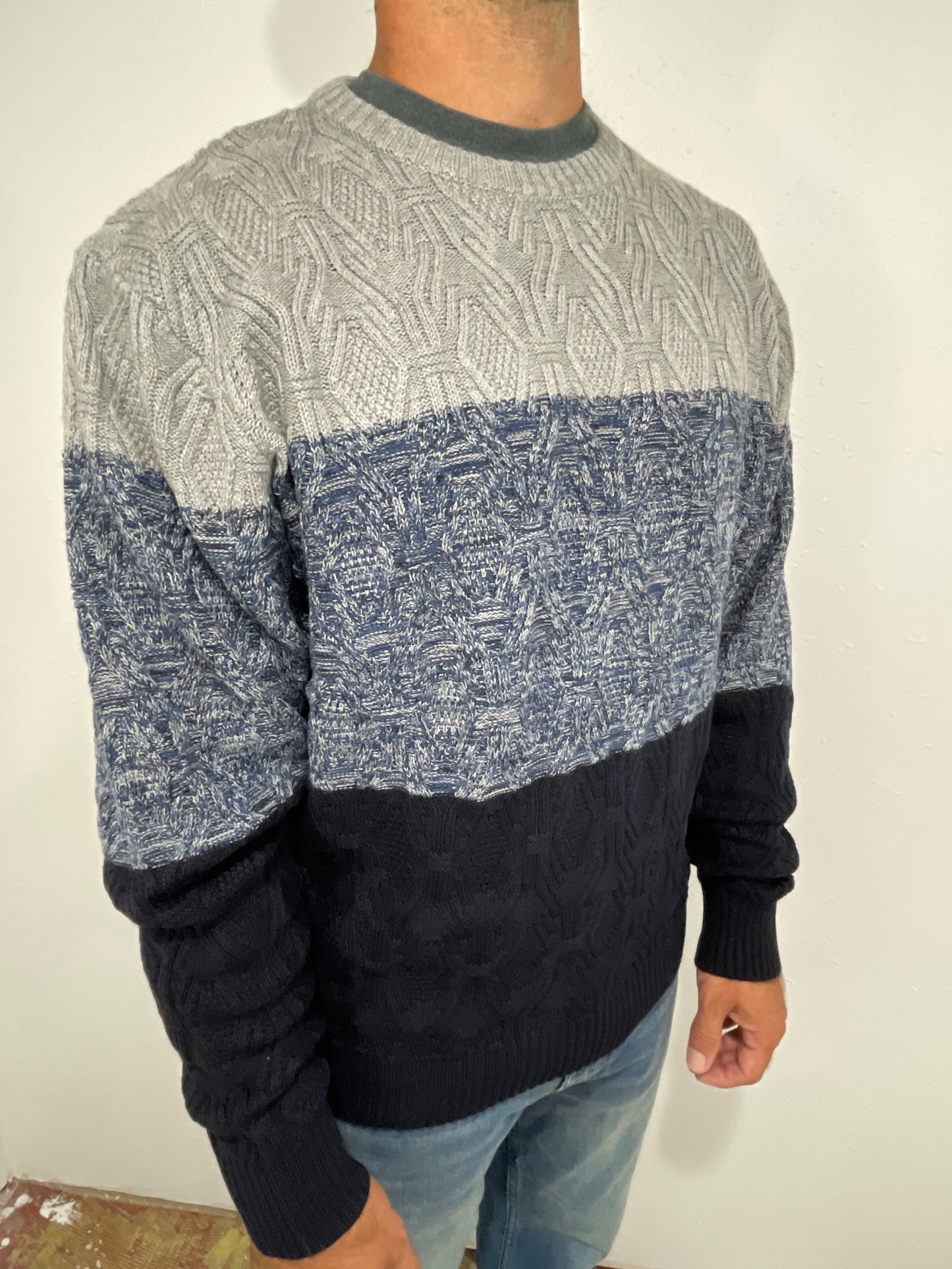 F/X FUSION JOHN SWEATER - NAVY/GREY