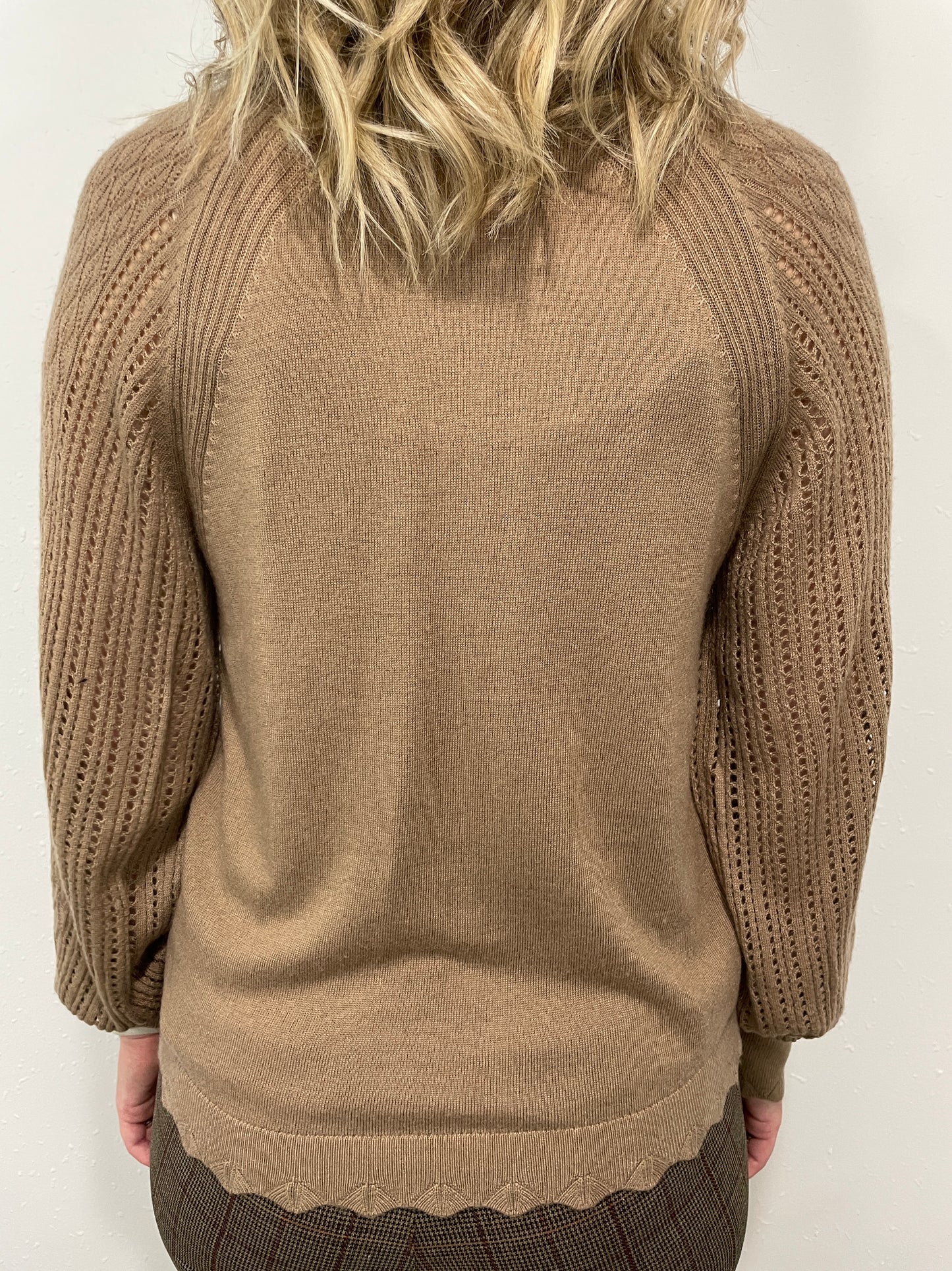 SCALLOP MOCK NECK SWEATER