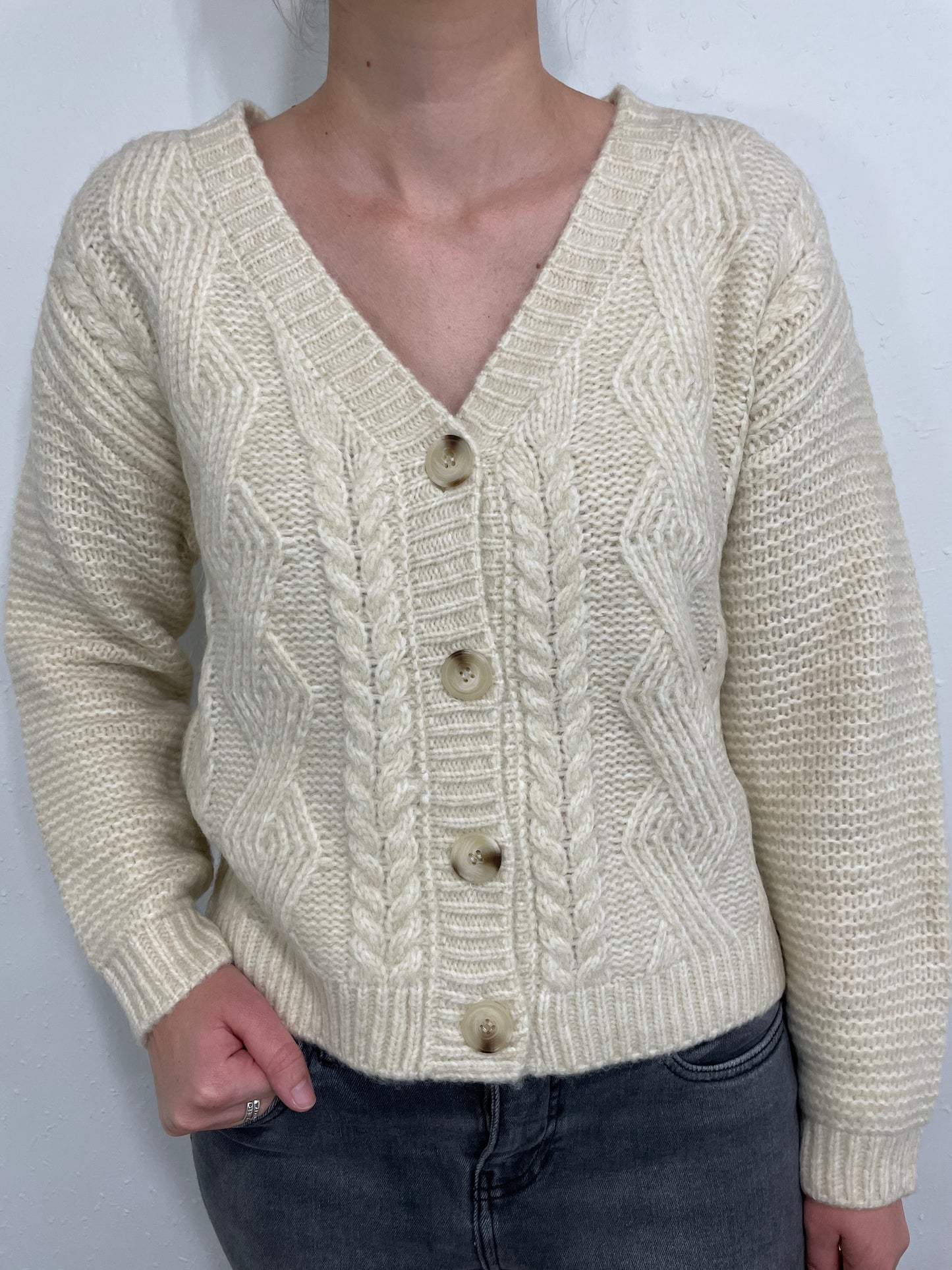 TRIBAL CABLE KNIT SWEATER CARDIGAN