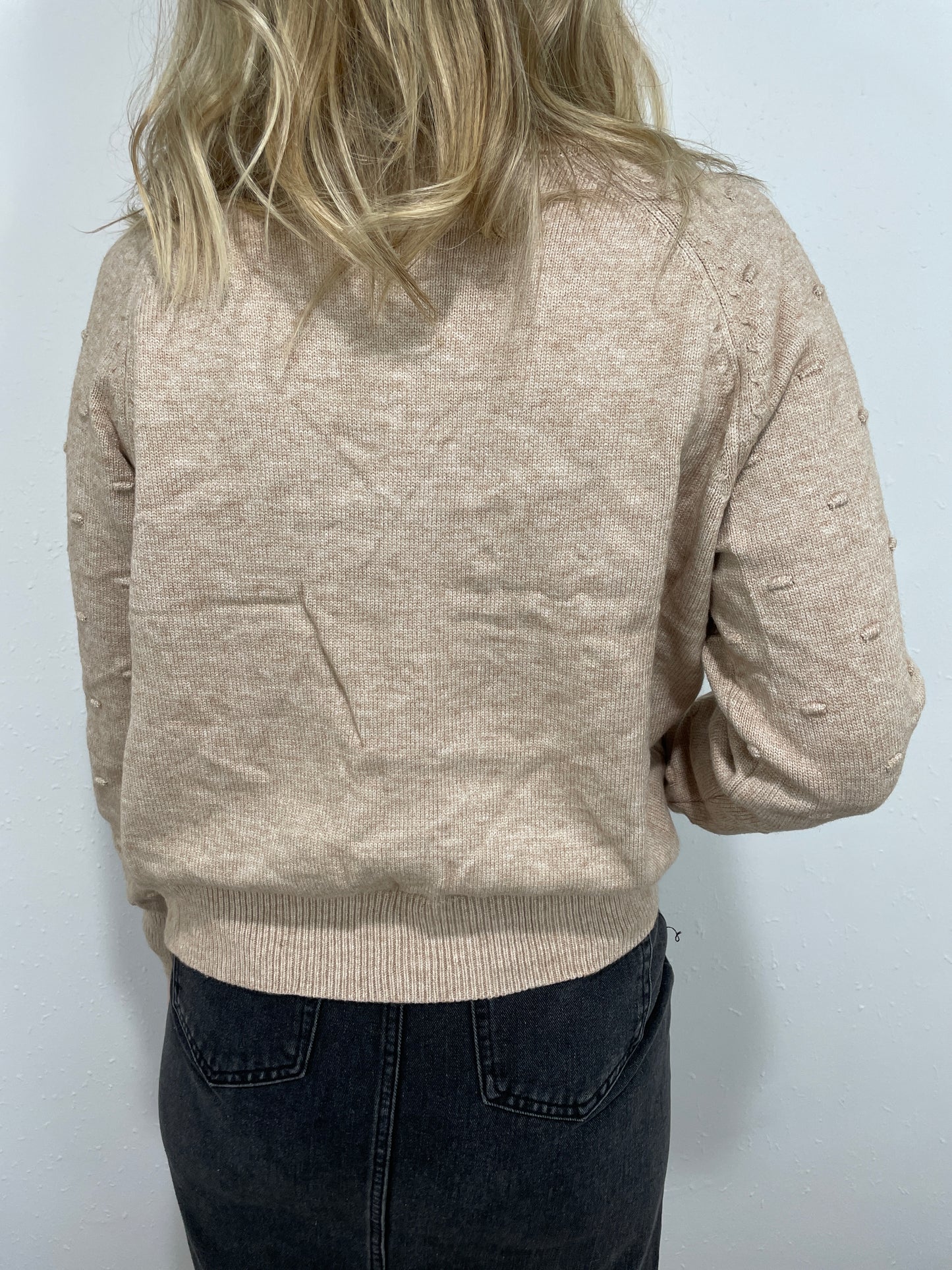 SWISS DOT CARDIGAN - TAUPE