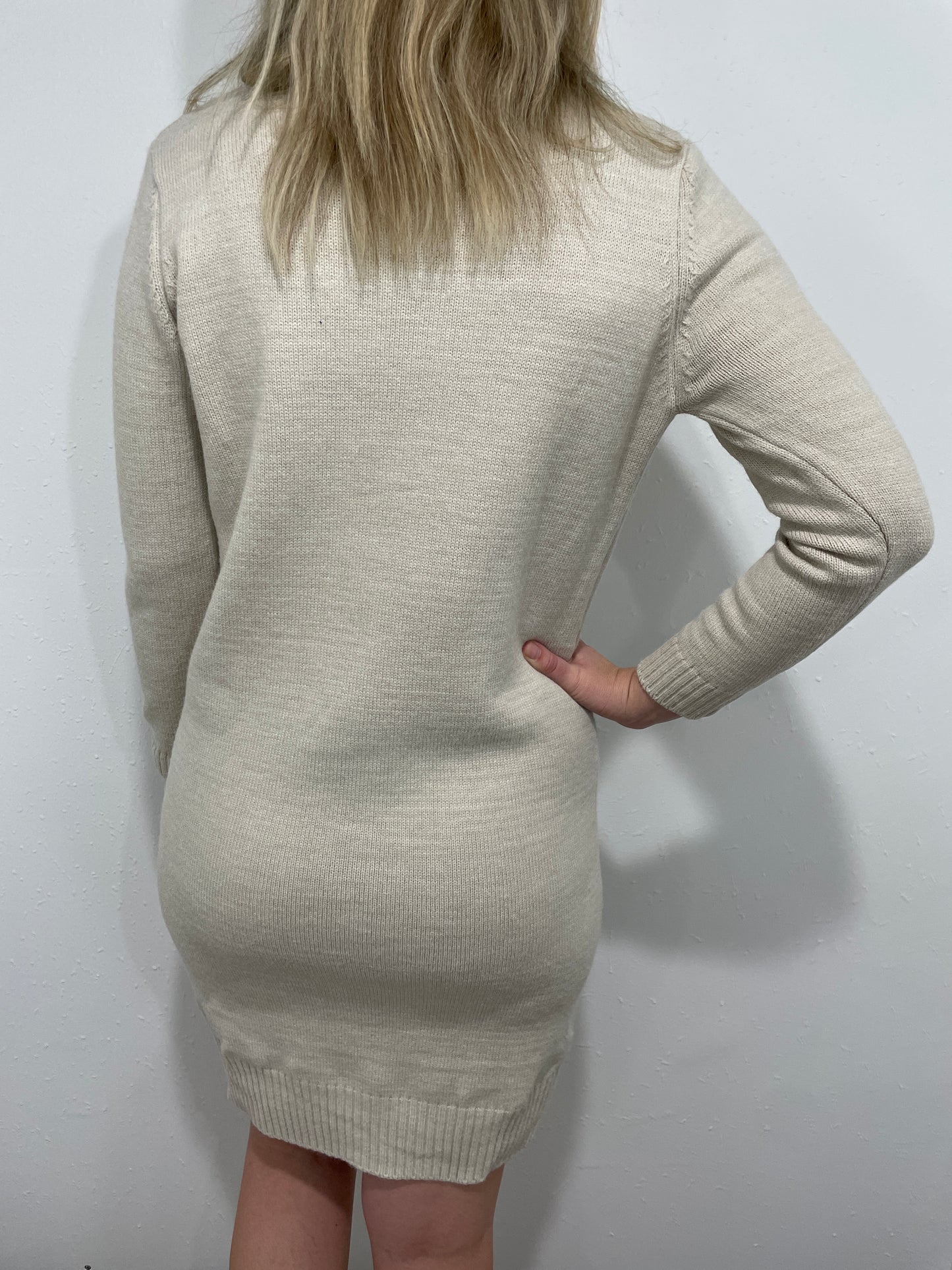 IN YOUR DREAMS SWEATER DRESS - BEIGE