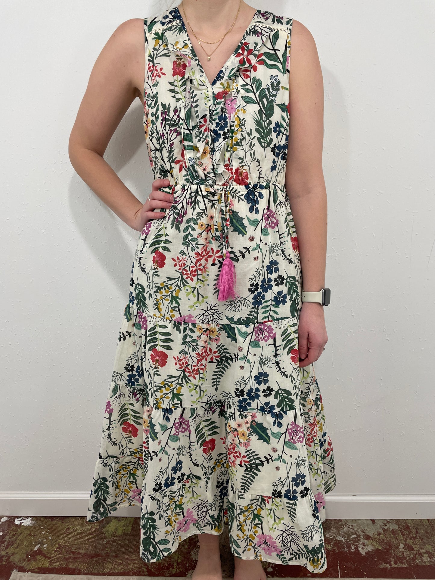 CHARLIE B BOHO FLORAL DRESS - MULTI