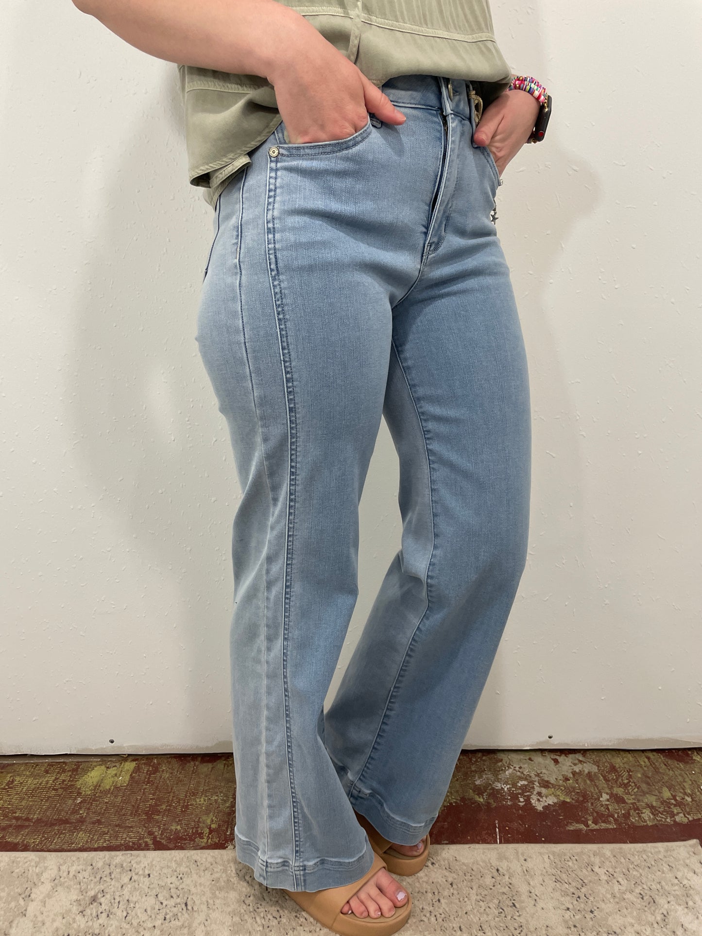 DEMOCRACY THAT 70'S WIDE LEG JEAN - BLUE