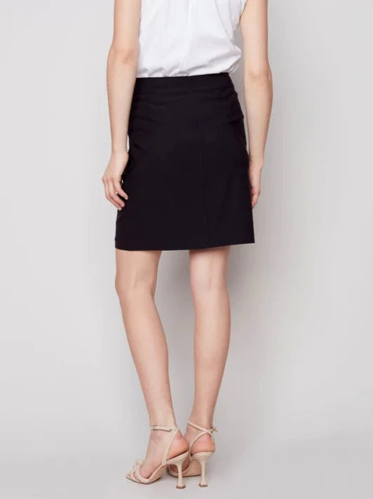 CHARLIE B SOLID PULL ON SKORT - BLACK