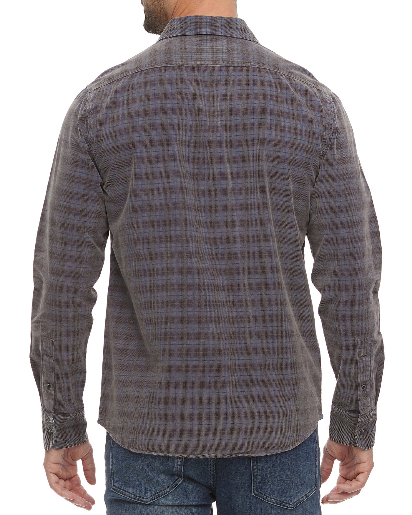 FLAG & ANTHEM HERALD CORDUROY BUTTON DOWN - NAVY/BROWN