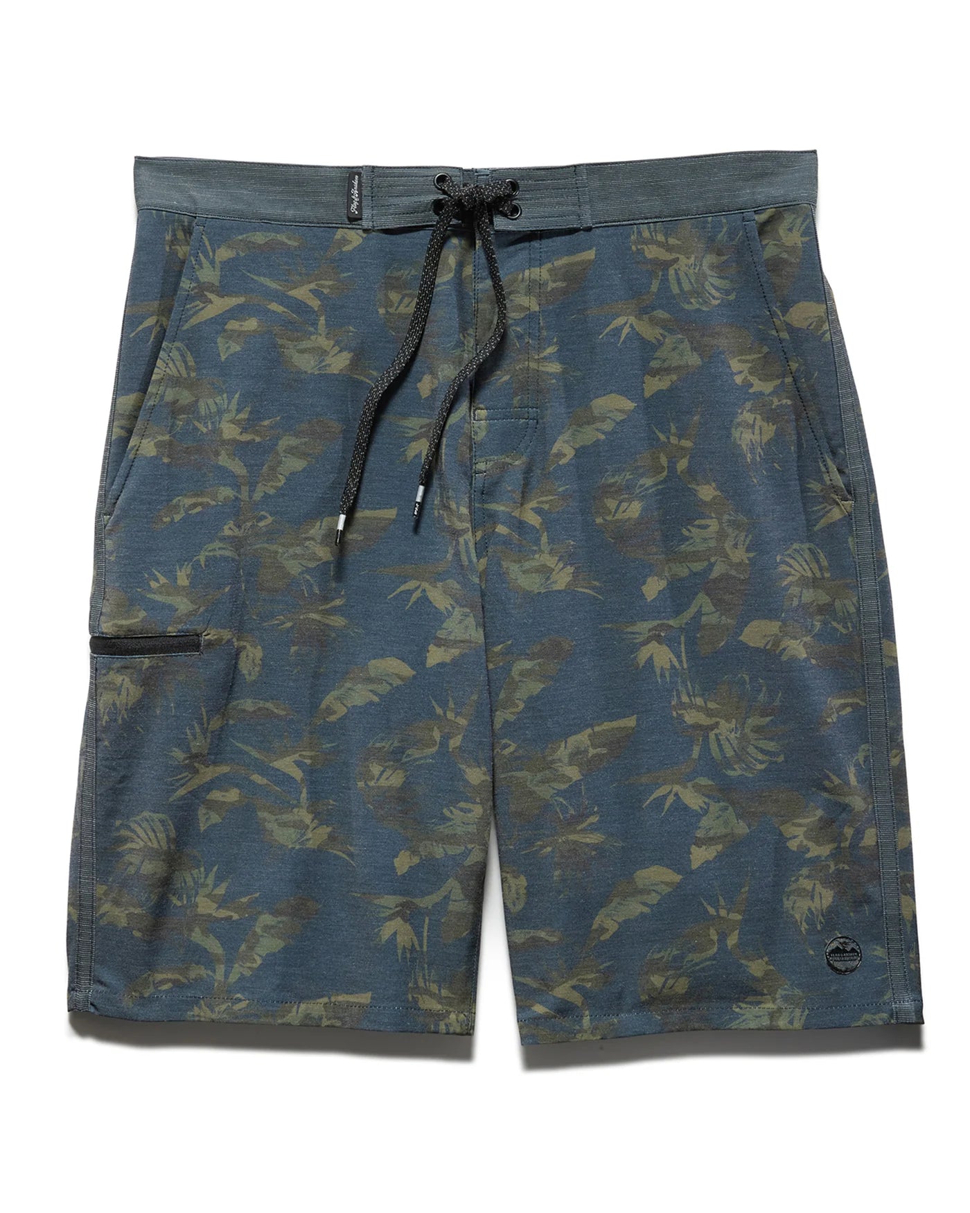 FLAG & ANTHEM FAIRBURN PALM BOARD SHORT - OLIVE/CHARCOAL