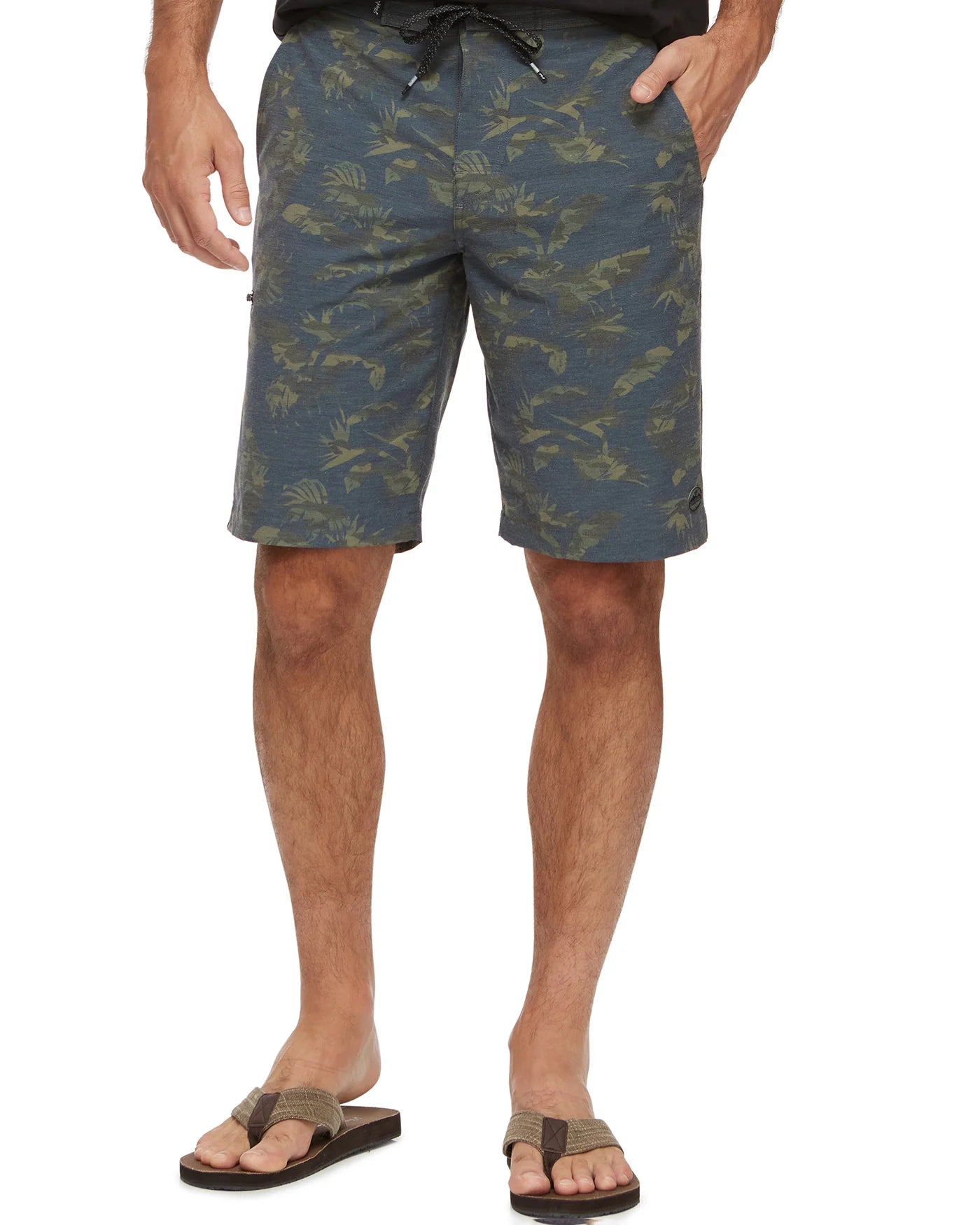 FLAG & ANTHEM FAIRBURN PALM BOARD SHORT - OLIVE/CHARCOAL