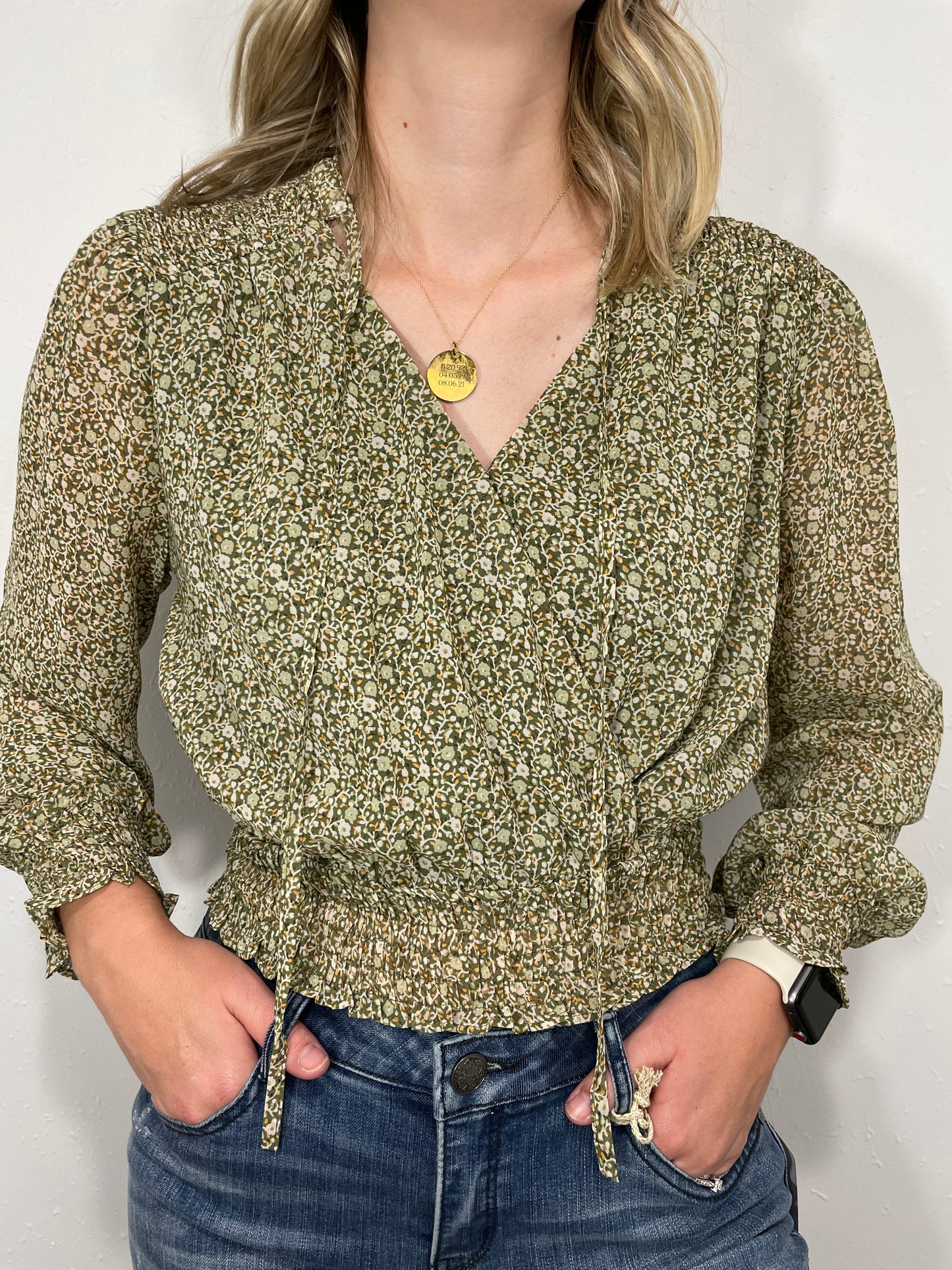CROSS MY HEART BLOUSE - OLIVE