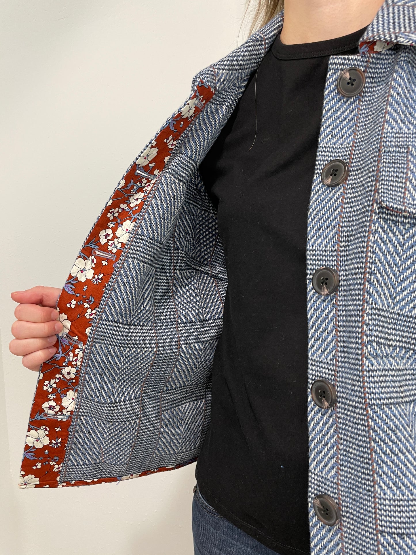 TRIBAL STATEMENT PLAID JACKET - BLUE LAKE