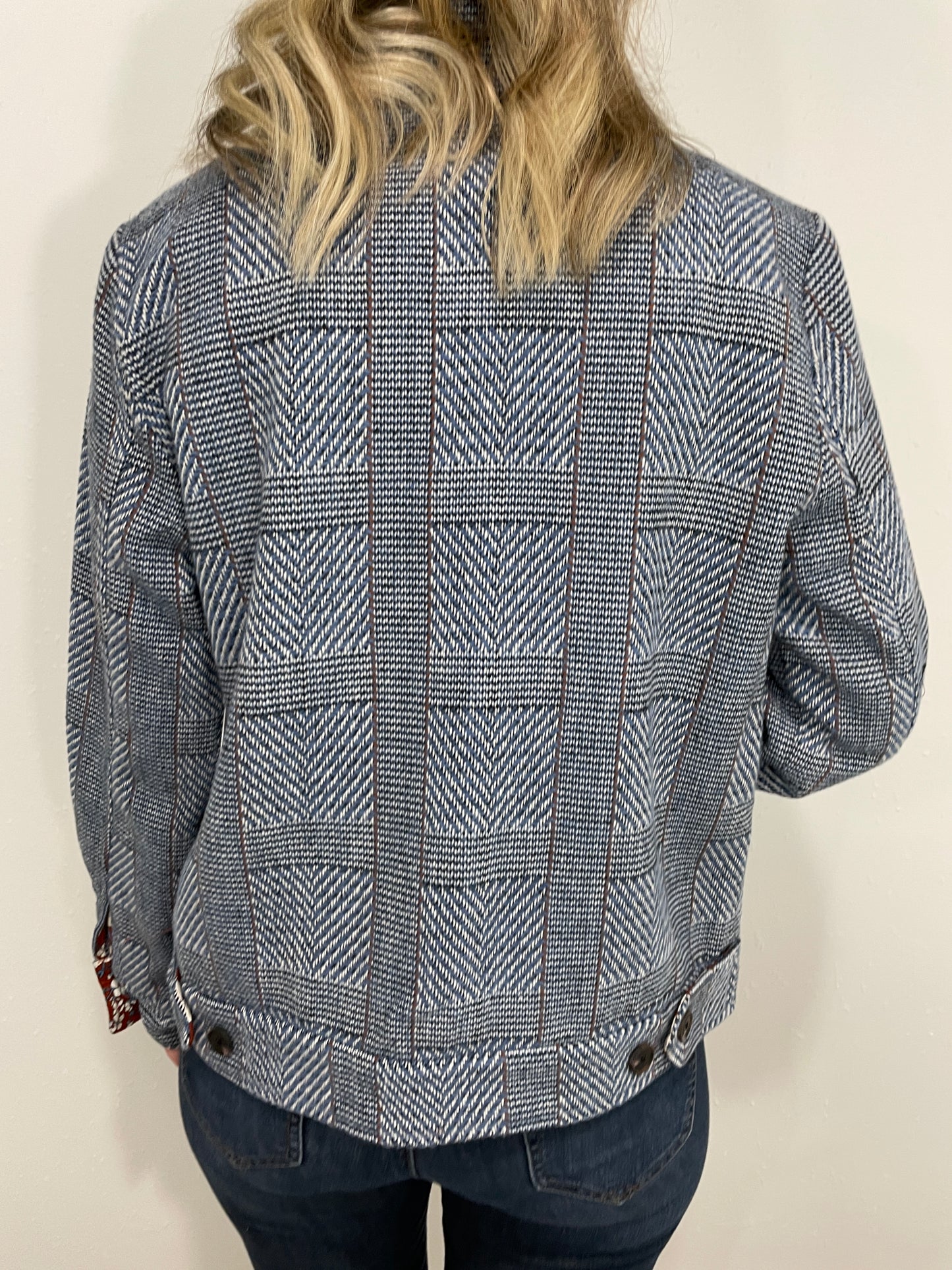 TRIBAL STATEMENT PLAID JACKET - BLUE LAKE