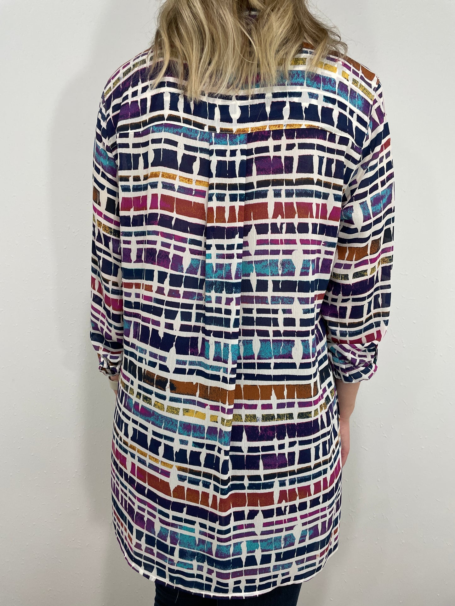 TRUE COLORS BUTTON UP BLOUSE - MULTI