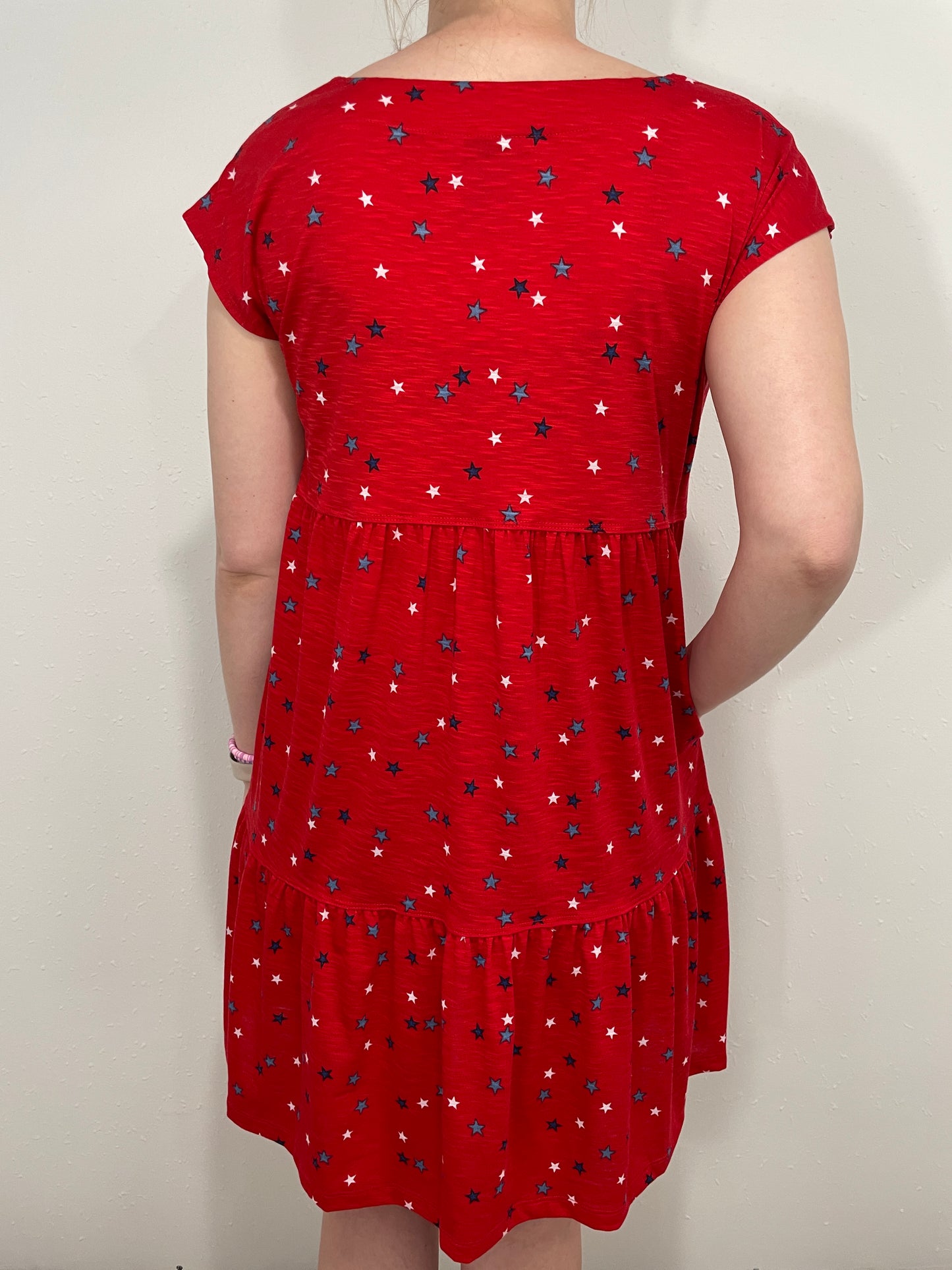 OH MY STARS TIERED DRESS - RED/WHITE/BLUE